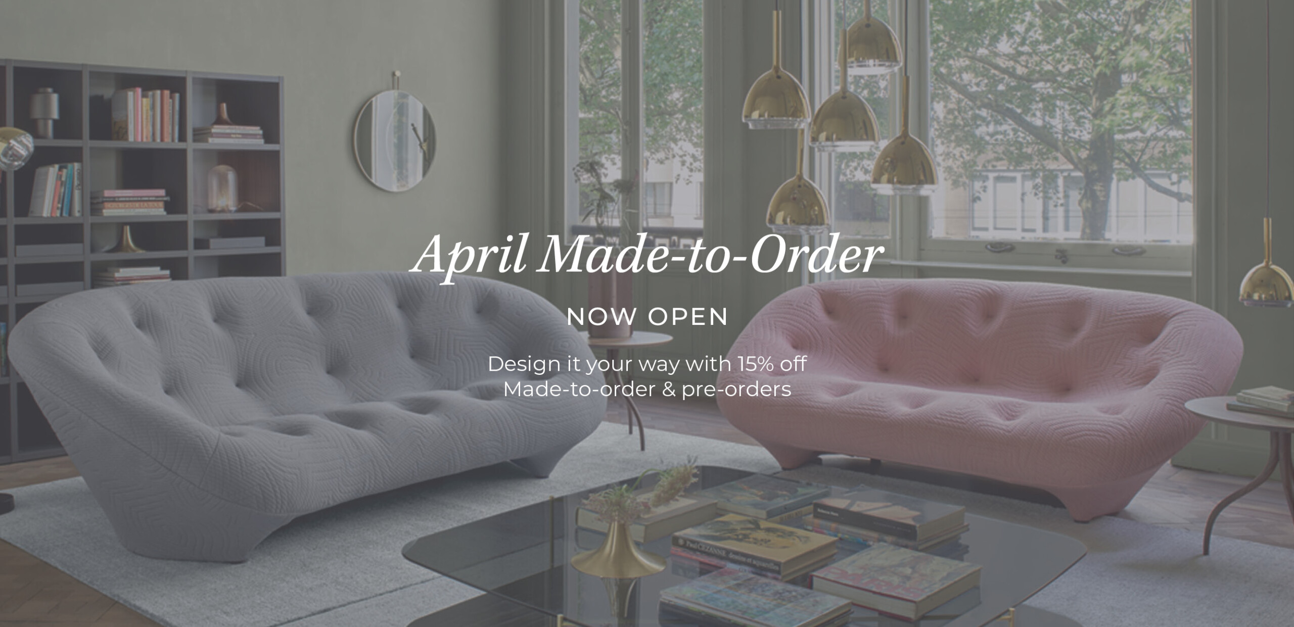 April Made To Order DOMO pre-order and custom order promotion 15% off retail clients